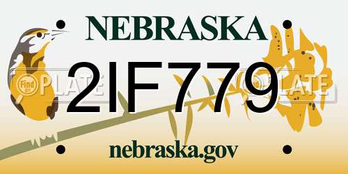 2IF779 Nebraska License Plate