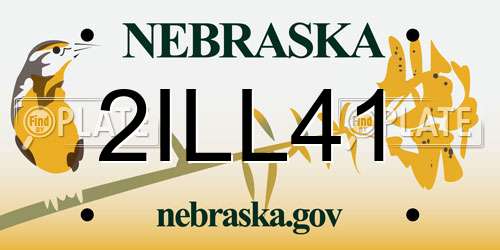 2ILL41 Nebraska License Plate