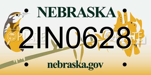 2IN0628 Nebraska License Plate