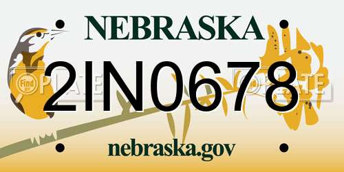 2IN0678 Nebraska License Plate