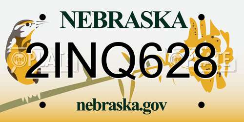 2INQ628 Nebraska License Plate