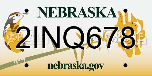2INQ678 Nebraska License Plate