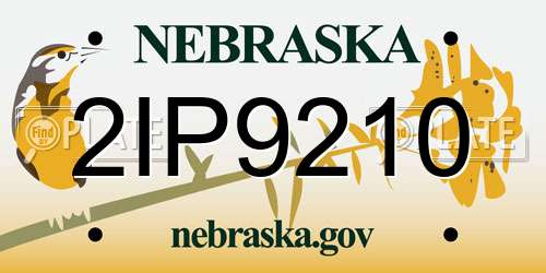 2IP9210 Nebraska License Plate