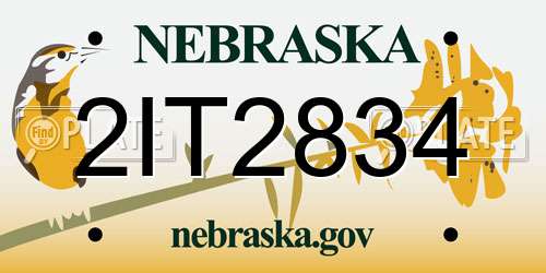 2IT2834 Nebraska License Plate