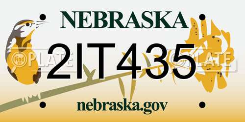 2IT435 Nebraska License Plate