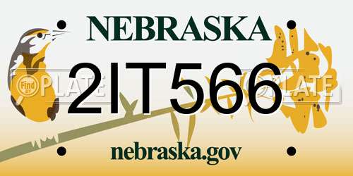 2IT566 Nebraska License Plate