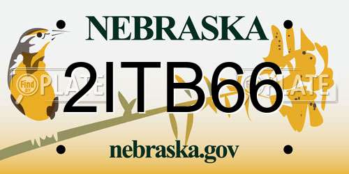 2ITB66 Nebraska License Plate