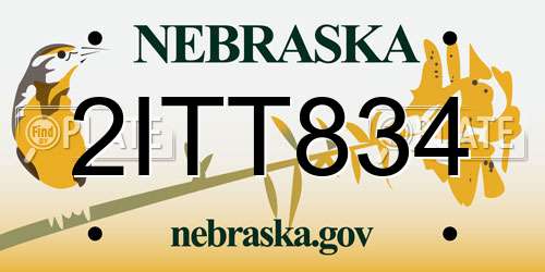 2ITT834 Nebraska License Plate