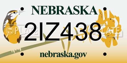 2IZ438 Nebraska License Plate