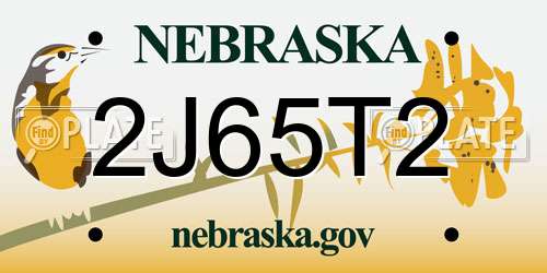 2J65T2 Nebraska License Plate