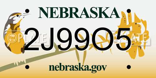 2J99O5 Nebraska License Plate