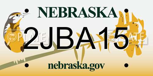 2JBA15 Nebraska License Plate