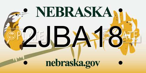 2JBA18 Nebraska License Plate