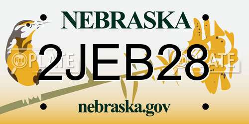 2JEB28 Nebraska License Plate