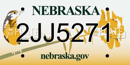2JJ5271 Nebraska License Plate
