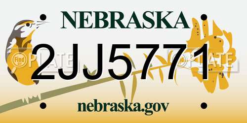 2JJ5771 Nebraska License Plate