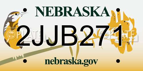 2JJB271 Nebraska License Plate