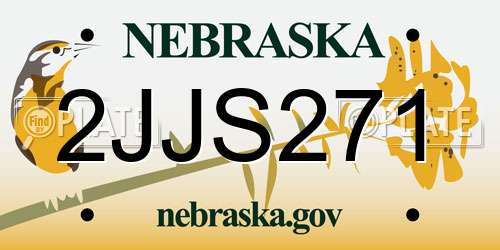2JJS271 Nebraska License Plate