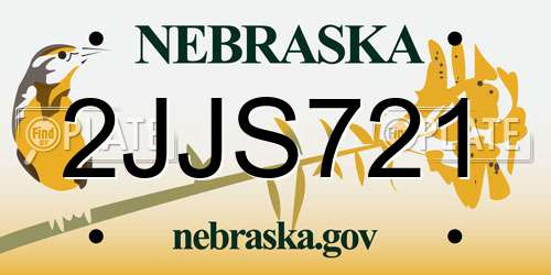 2JJS721 Nebraska License Plate