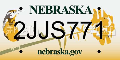 2JJS771 Nebraska License Plate