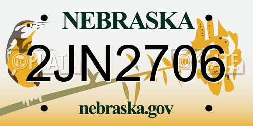 2JN2706 Nebraska License Plate