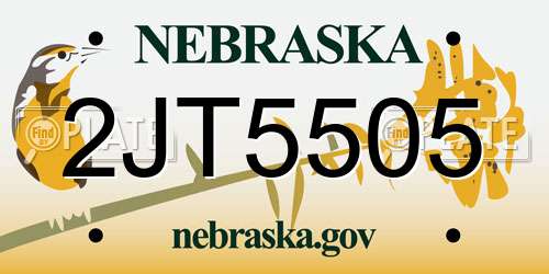 2JT5505 Nebraska License Plate