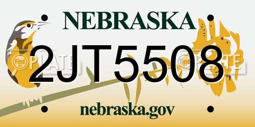 2JT5508 Nebraska License Plate
