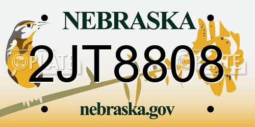 2JT8808 Nebraska License Plate