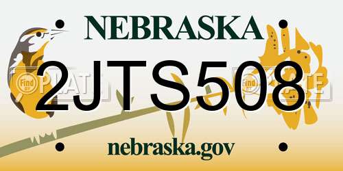 2JTS508 Nebraska License Plate