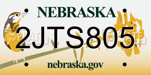 2JTS805 Nebraska License Plate