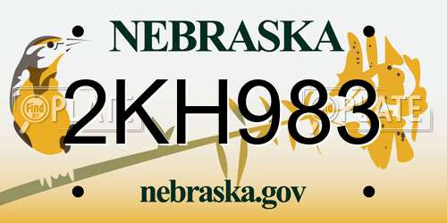 2KH983 Nebraska License Plate