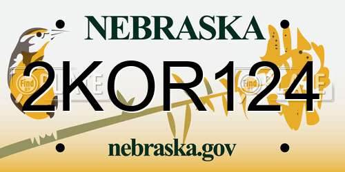 2KOR124 Nebraska License Plate