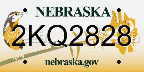 2KQ2828 Nebraska License Plate