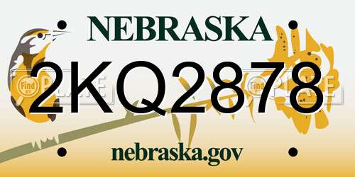 2KQ2878 Nebraska License Plate