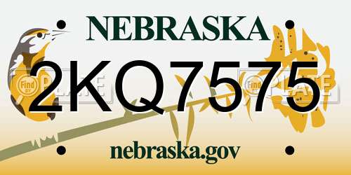 2KQ7575 Nebraska License Plate