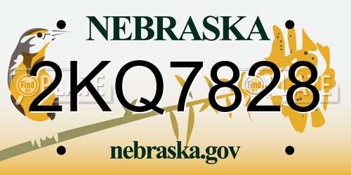 2KQ7828 Nebraska License Plate