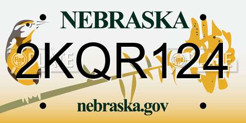 2KQR124 Nebraska License Plate