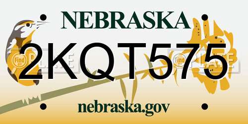2KQT575 Nebraska License Plate