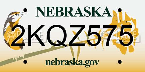 2KQZ575 Nebraska License Plate