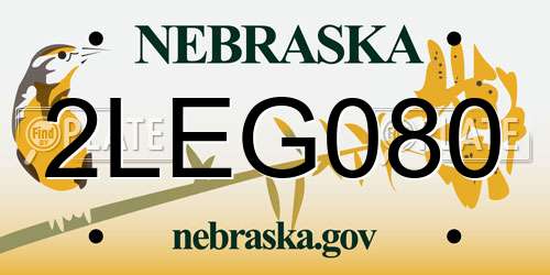 2LEG080 Nebraska License Plate