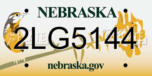 2LG5144 Nebraska License Plate