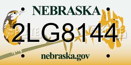 2LG8144 Nebraska License Plate