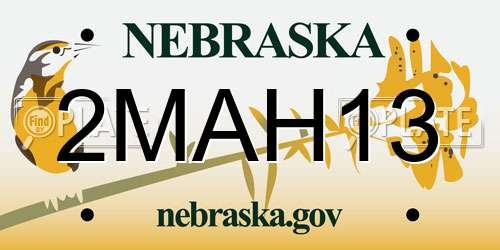 2MAH13 Nebraska License Plate