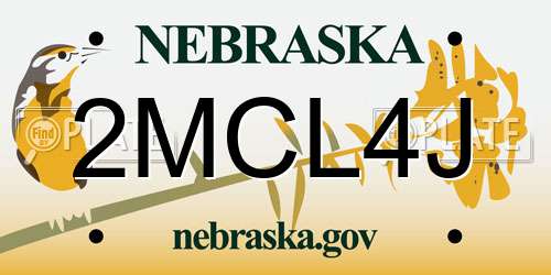 2MCL4J Nebraska License Plate