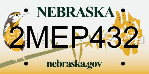 2MEP432 Nebraska License Plate