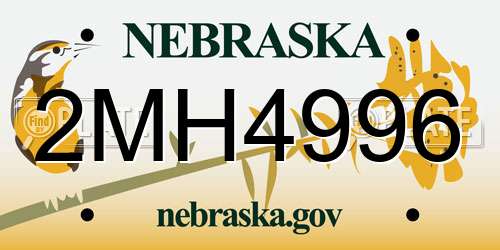 2MH4996 Nebraska License Plate