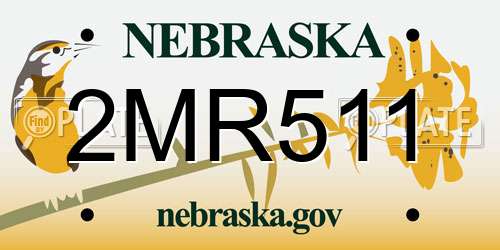 2MR511 Nebraska License Plate