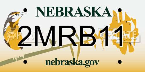 2MRB11 Nebraska License Plate