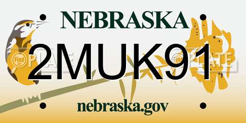 2MUK91 Nebraska License Plate