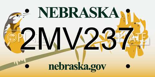 2MV237 Nebraska License Plate